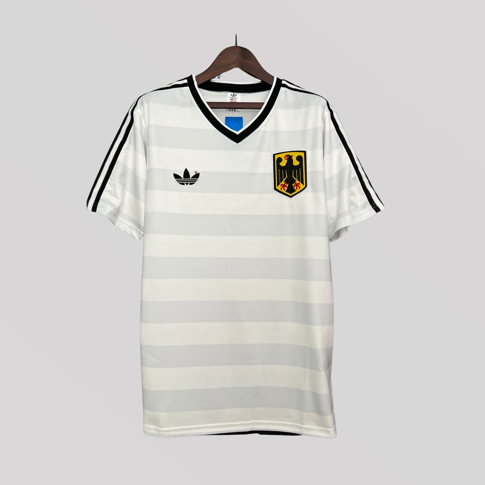 1_3ba2b845-c6d0-4cf8-808f-d568adbf9b9c Germany 1984 White Home Retro Football Kit - Image 1
