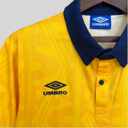 Lazio 1991/92 Yellow Away Retro Football Kit - Image 4
